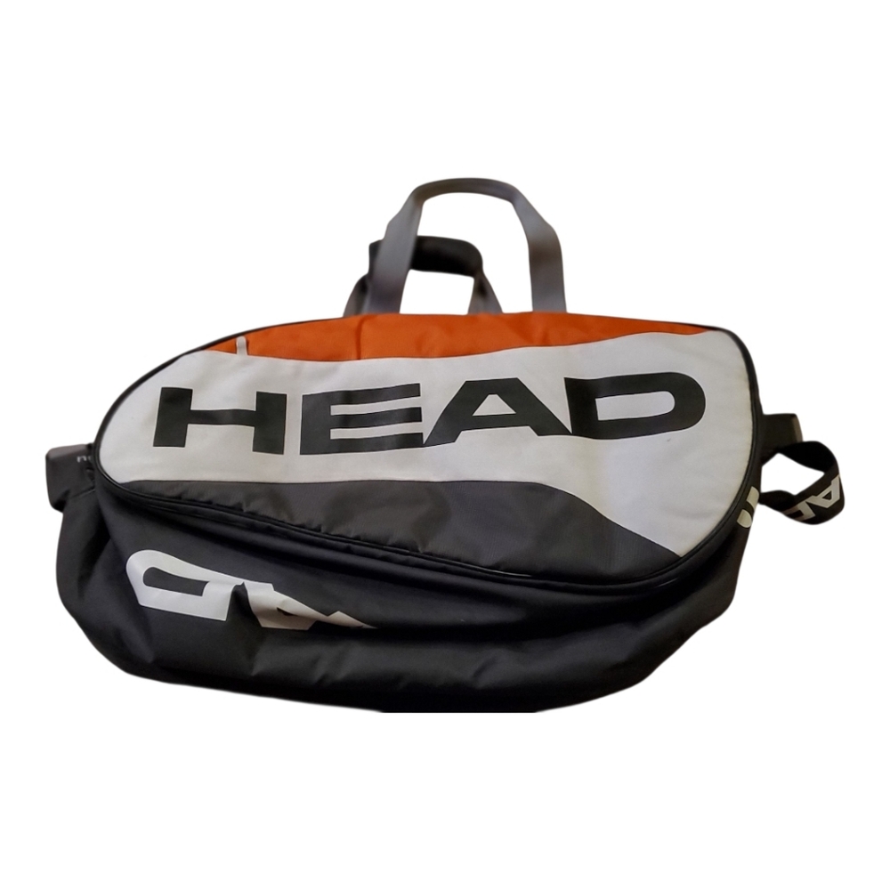 HEAD Tennis Duffel Large Bag Team Climate Control Double Strap Orange White Gray - Picture 2 of 16